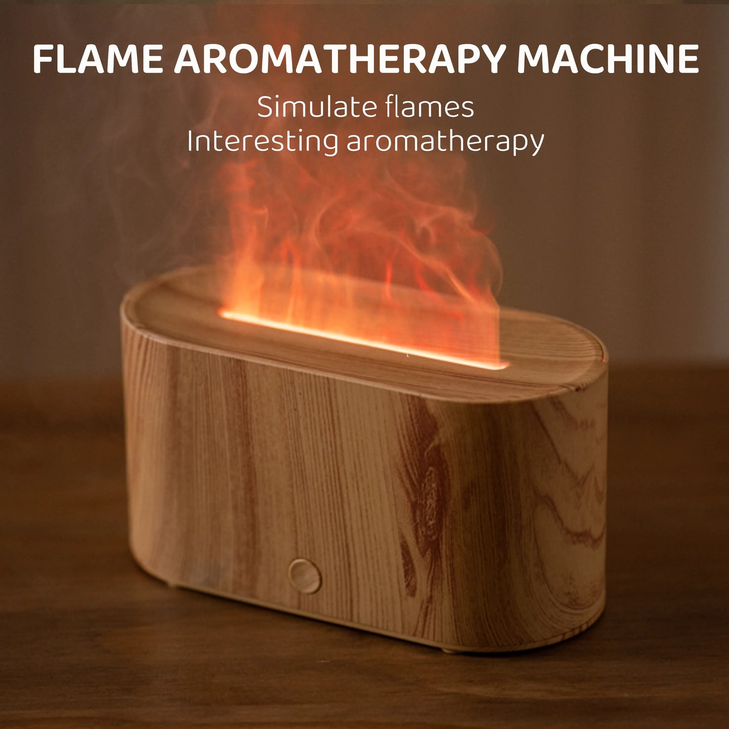 ElysianMee Flame Wood Grain Aroma Diffuser