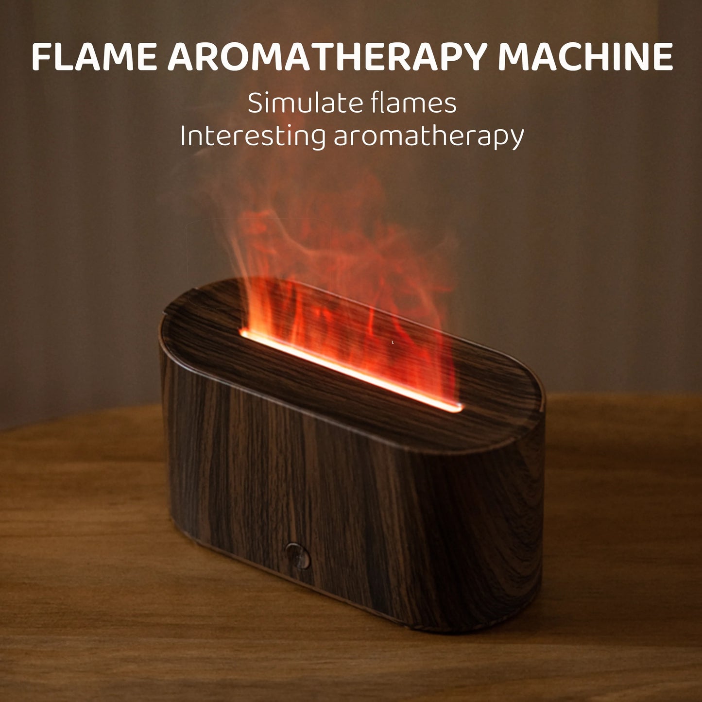 ElysianMee Flame Wood Grain Aroma Diffuser